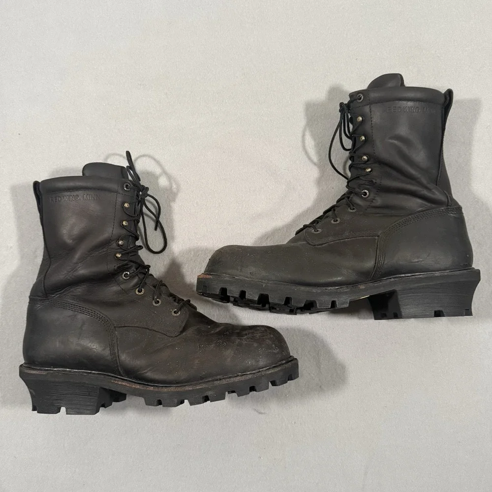 Red Wing Black 217 Logger Soft Toe Boots Size 12 EE USA